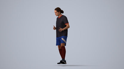realistic 3D human man sport, archviz people FBX OBJ for Blender, three-quarter view render