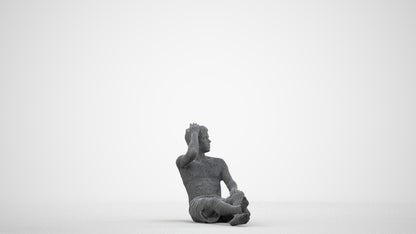 realistic 3D man pool, scanned archviz people for Blender and 3ds Max, wireframe side view