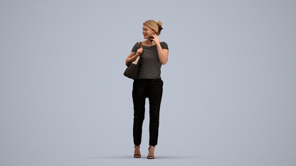 scanned 3D woman business standing, photogrammetry people for Enscape and V-Ray, standing pose render