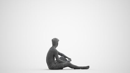 realistic 3D human man pool, archviz people FBX OBJ for Blender, wireframe front view
