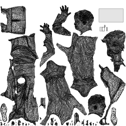3D scanned man standing business, photorealistic archviz people for Enscape and SketchUp, wireframe top-down view