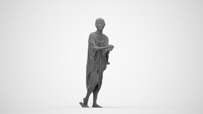 photogrammetry 3D woman casual walking, realistic human model archviz FBX, wireframe back view