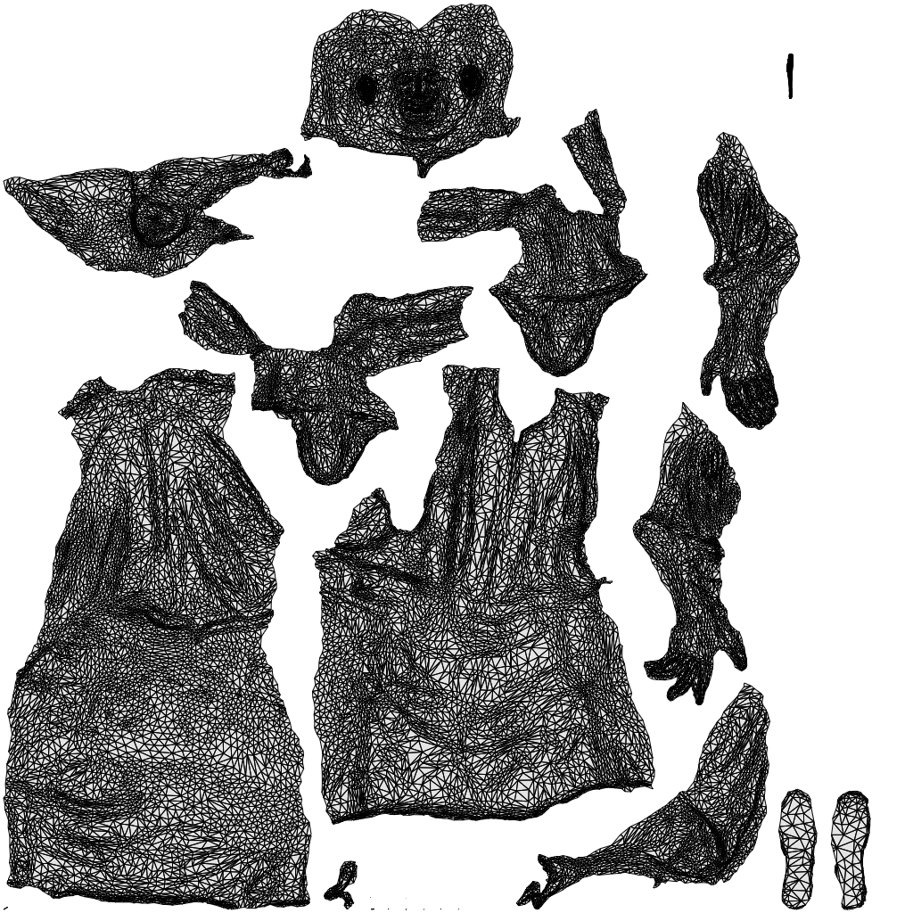realistic 3D man sitting, scanned archviz people for Blender and 3ds Max, wireframe top-down view