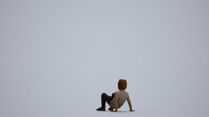realistic 3D boy casual kids, scanned archviz people for Blender and 3ds Max, front view render
