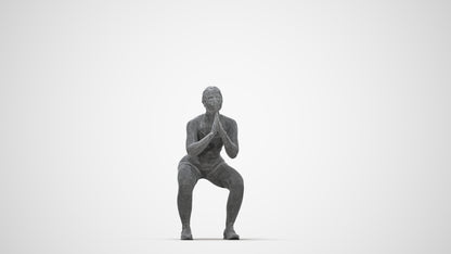 realistic 3D people woman sport, render-ready for V-Ray and Corona, FBX OBJ, wireframe back view