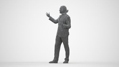 realistic 3D human man business, archviz people FBX OBJ for Blender, wireframe back view