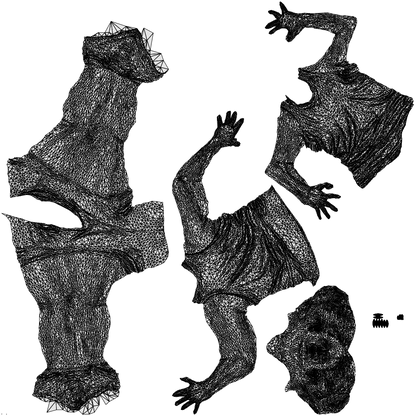 photogrammetry 3D woman sport, realistic human model archviz FBX, wireframe top-down view
