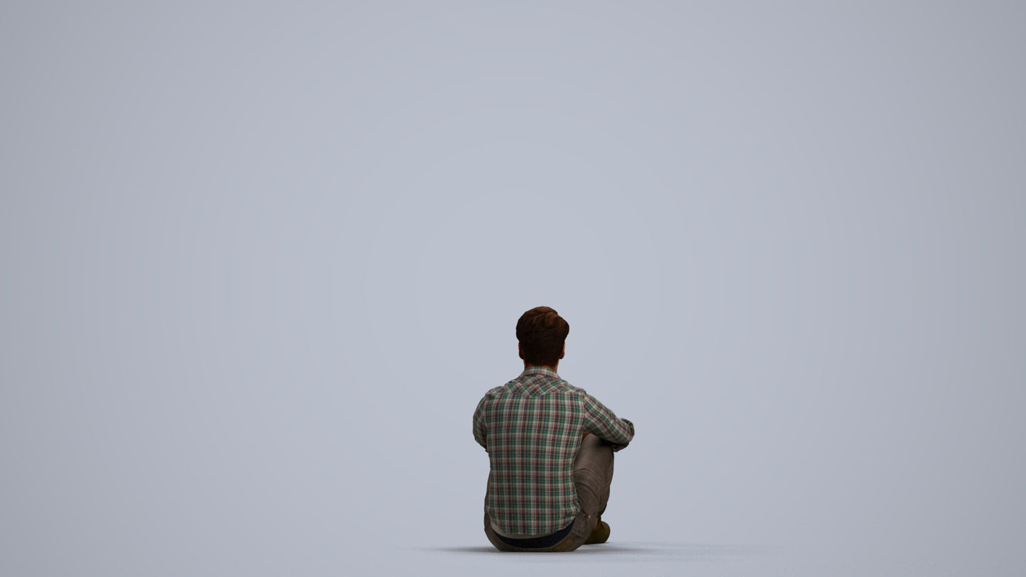 scanned 3D man casual mix, photogrammetry people for Enscape and V-Ray, front view render