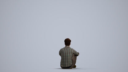scanned 3D man casual mix, photogrammetry people for Enscape and V-Ray, front view render