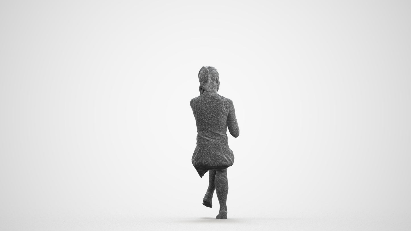realistic 3D people woman sitting, render-ready for V-Ray and Corona, FBX OBJ, wireframe front view
