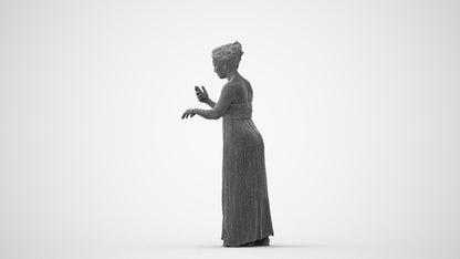 realistic 3D human woman casual standing, archviz people FBX OBJ for Blender, square thumbnail