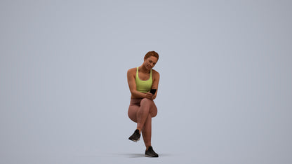 3D people model woman sport, scanned human for 3ds Max rendering, standing pose render