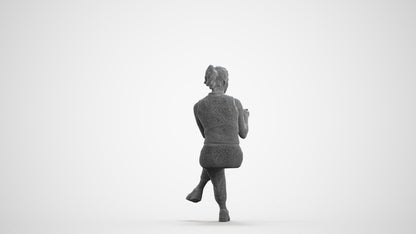 photogrammetry 3D woman casual sitting, realistic human model archviz FBX, wireframe front view