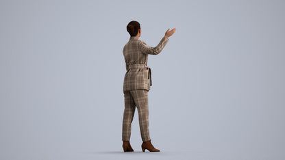 realistic 3D woman business, scanned archviz people for Blender and 3ds Max, front view render