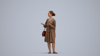 realistic 3D human girl casual kids, archviz people FBX OBJ for Blender, standing pose render