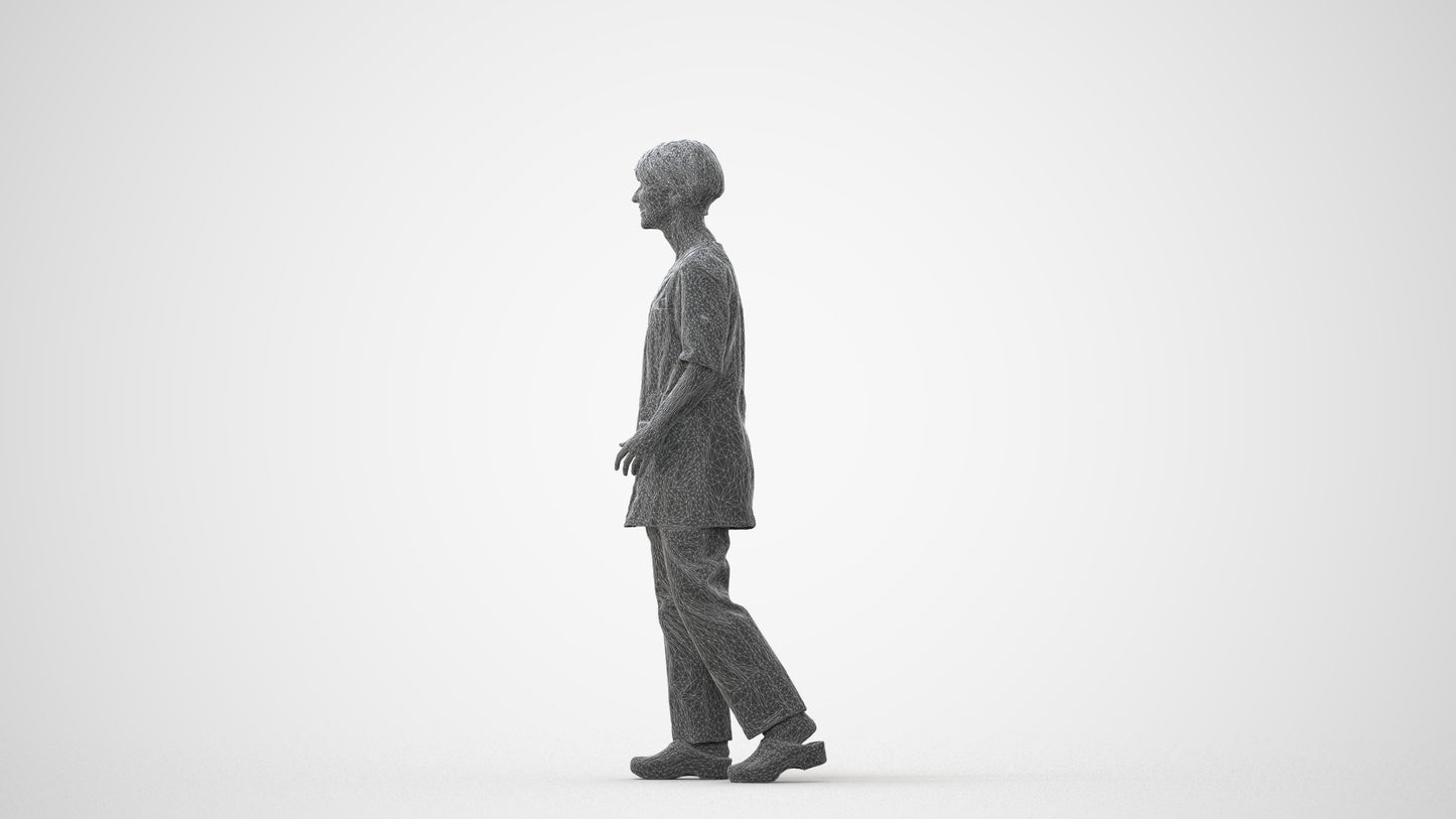 photogrammetry 3D woman standing, realistic human model archviz FBX, square thumbnail
