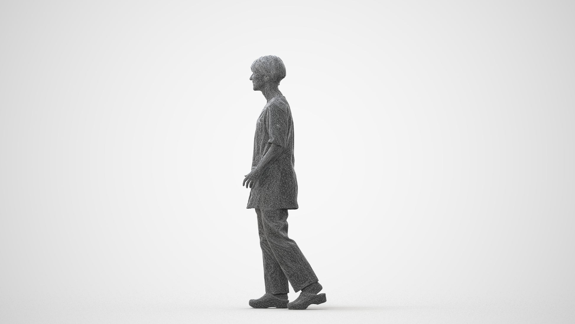 photogrammetry 3D woman standing, realistic human model archviz FBX, square thumbnail