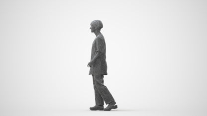 photogrammetry 3D woman standing, realistic human model archviz FBX, square thumbnail