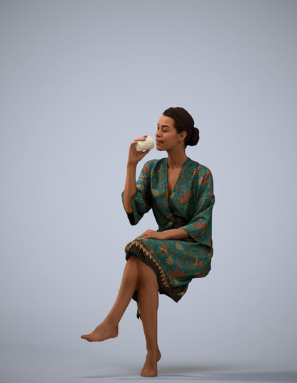 photogrammetry 3D woman casual bathroom, realistic human model archviz FBX