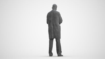 3D people model man medical, scanned human for 3ds Max rendering, wireframe front view
