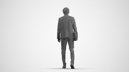 realistic 3D people man business, render-ready for V-Ray and Corona, FBX OBJ, wireframe front view