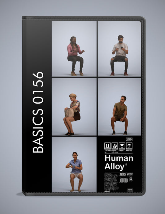 5 3D scanned people sitting, photorealistic archviz pack for Enscape and SketchUp