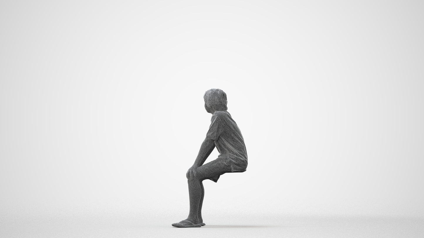 scanned 3D boy kids, photogrammetry people for Enscape and V-Ray, square thumbnail