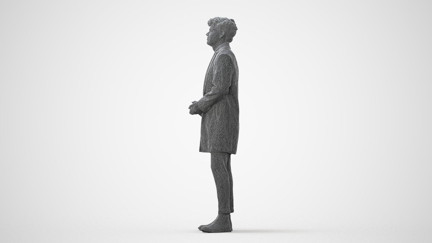 realistic 3D human man business standing, archviz people FBX OBJ for Blender, square thumbnail