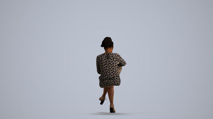 3D people model woman casual sitting, scanned human for 3ds Max rendering, front view render