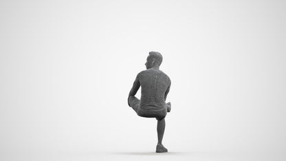 3D people model man casual sitting, scanned human for 3ds Max rendering, back view render