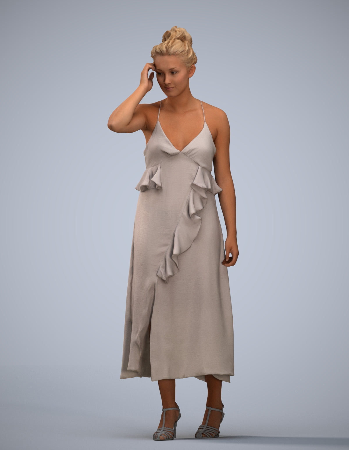 scanned 3D woman formal formalaffairs, photogrammetry people for Enscape and V-Ray