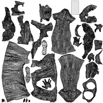 realistic 3D people woman casual walking, render-ready for V-Ray and Corona, FBX OBJ, wireframe top-down view