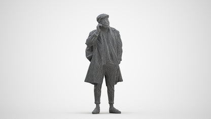 3D people model man casual standing, scanned human for 3ds Max rendering, three-quarter front view render