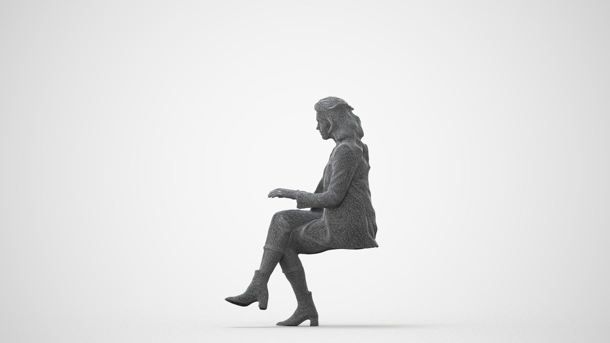 realistic 3D human woman business, archviz people FBX OBJ for Blender, square thumbnail