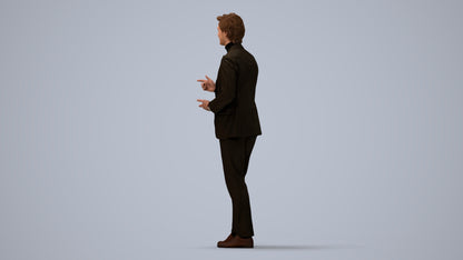 realistic 3D man business, scanned archviz people for Blender and 3ds Max, three-quarter view render