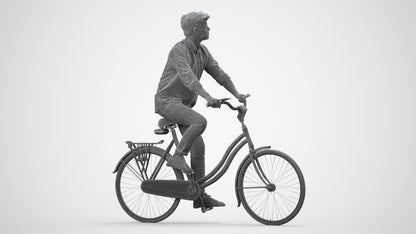 photogrammetry 3D man casual cycling, realistic human model archviz FBX, wireframe side view
