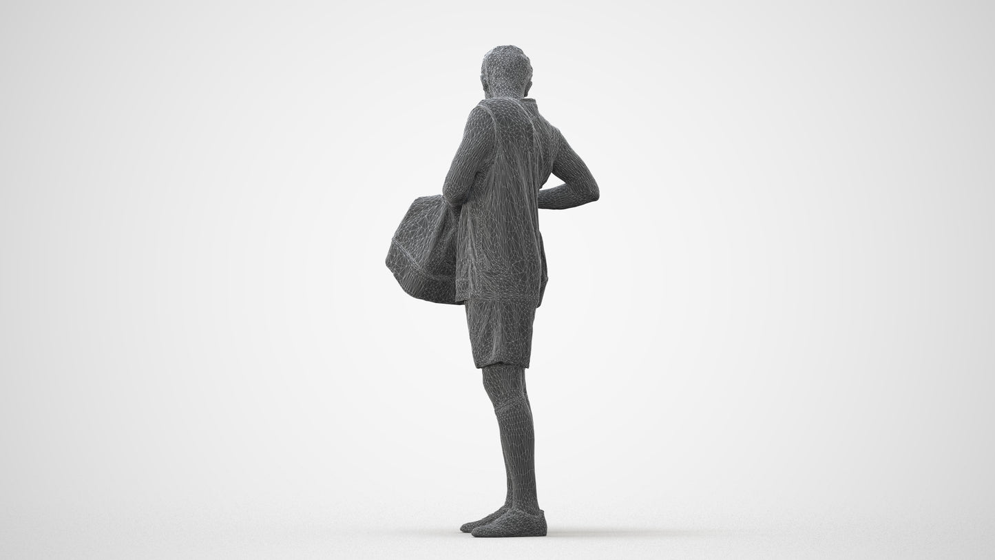 3D scanned man sport, photorealistic archviz people for Enscape and SketchUp, square thumbnail