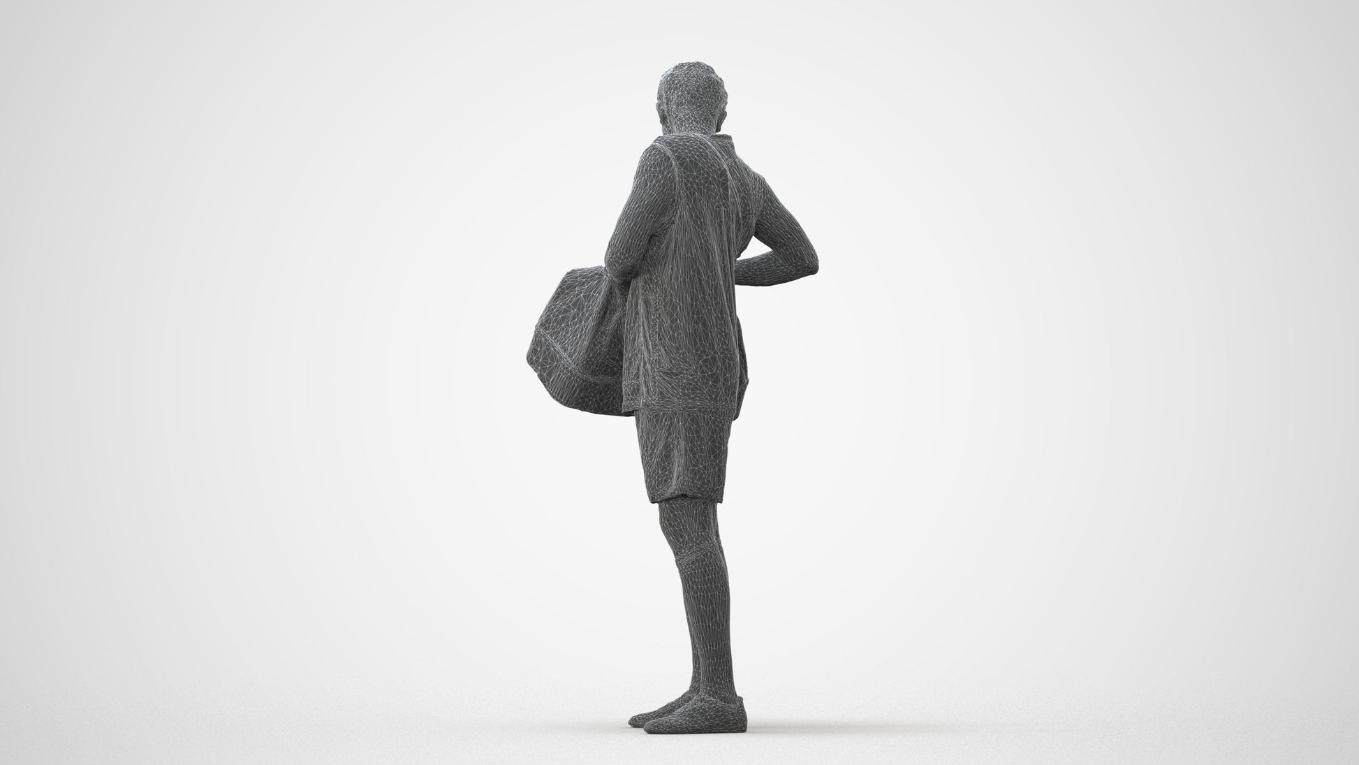 3D scanned man sport, photorealistic archviz people for Enscape and SketchUp, square thumbnail