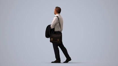 realistic 3D man business, scanned archviz people for Blender and 3ds Max, three-quarter view render