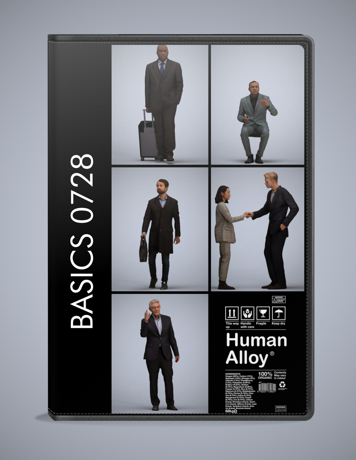 5x realistic 3D people business pack, scanned archviz collection for Blender and 3ds Max