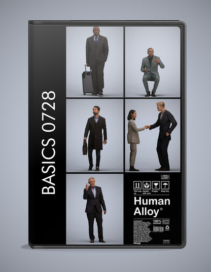 5x realistic 3D people business pack, scanned archviz collection for Blender and 3ds Max