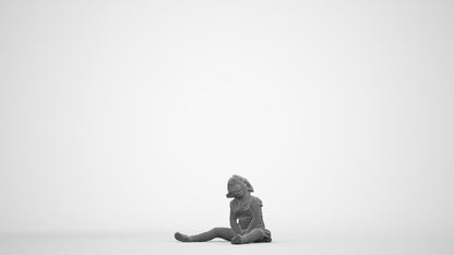 realistic 3D girl kids, scanned archviz people for Blender and 3ds Max, three-quarter front view render