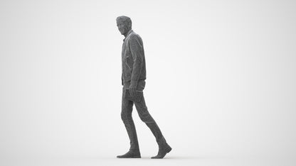 3D people model man casual walking, scanned human for 3ds Max rendering, square thumbnail
