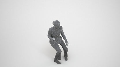 scanned 3D woman business, photogrammetry people for Enscape and V-Ray, wireframe three-quarter view