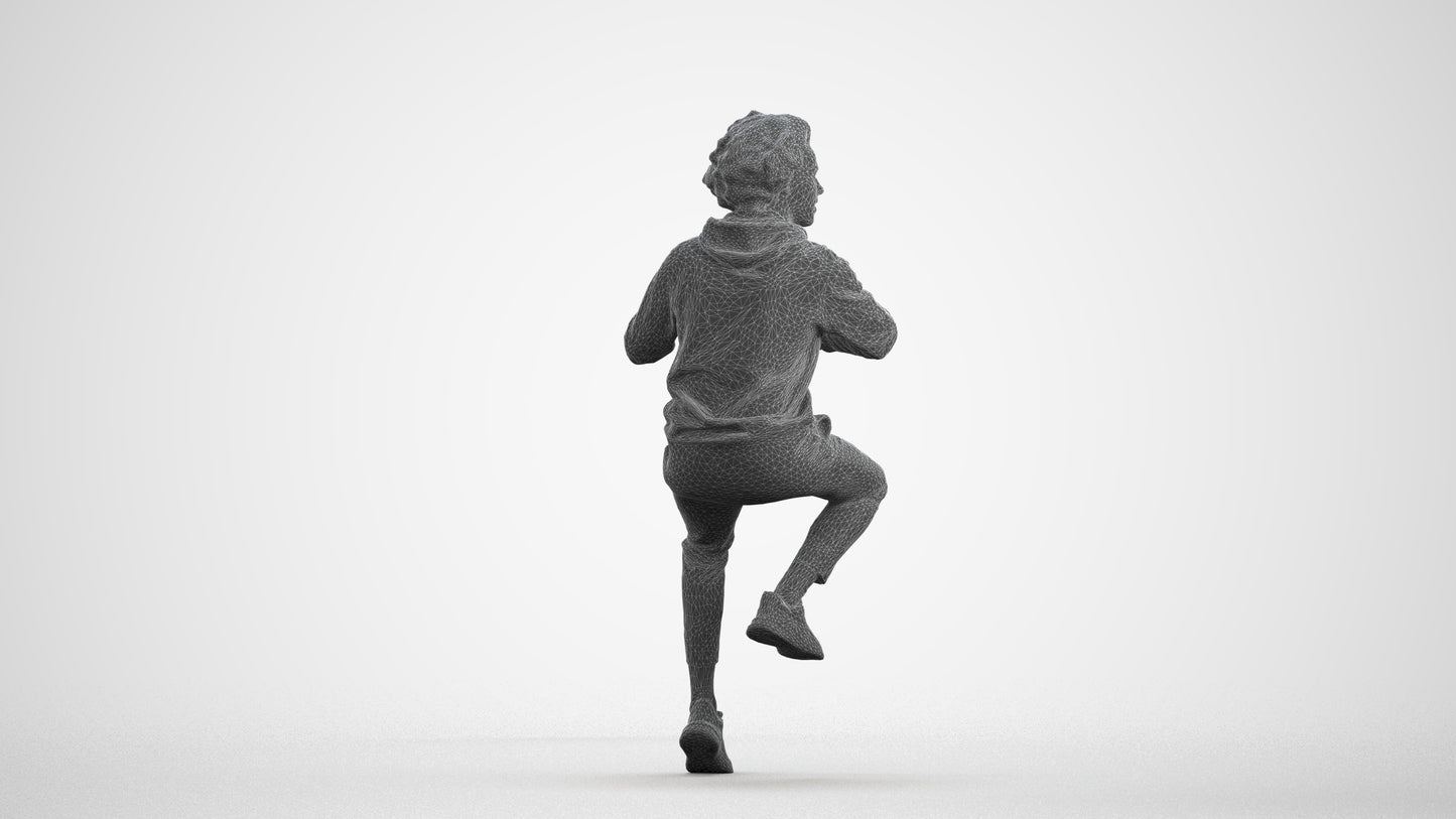 realistic 3D people man casual sitting, render-ready for V-Ray and Corona, FBX OBJ, wireframe front view