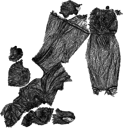 3D people model woman business standing, scanned human for 3ds Max rendering, wireframe top-down view