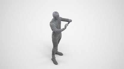 3D people model man casual standing, scanned human for 3ds Max rendering, wireframe three-quarter view