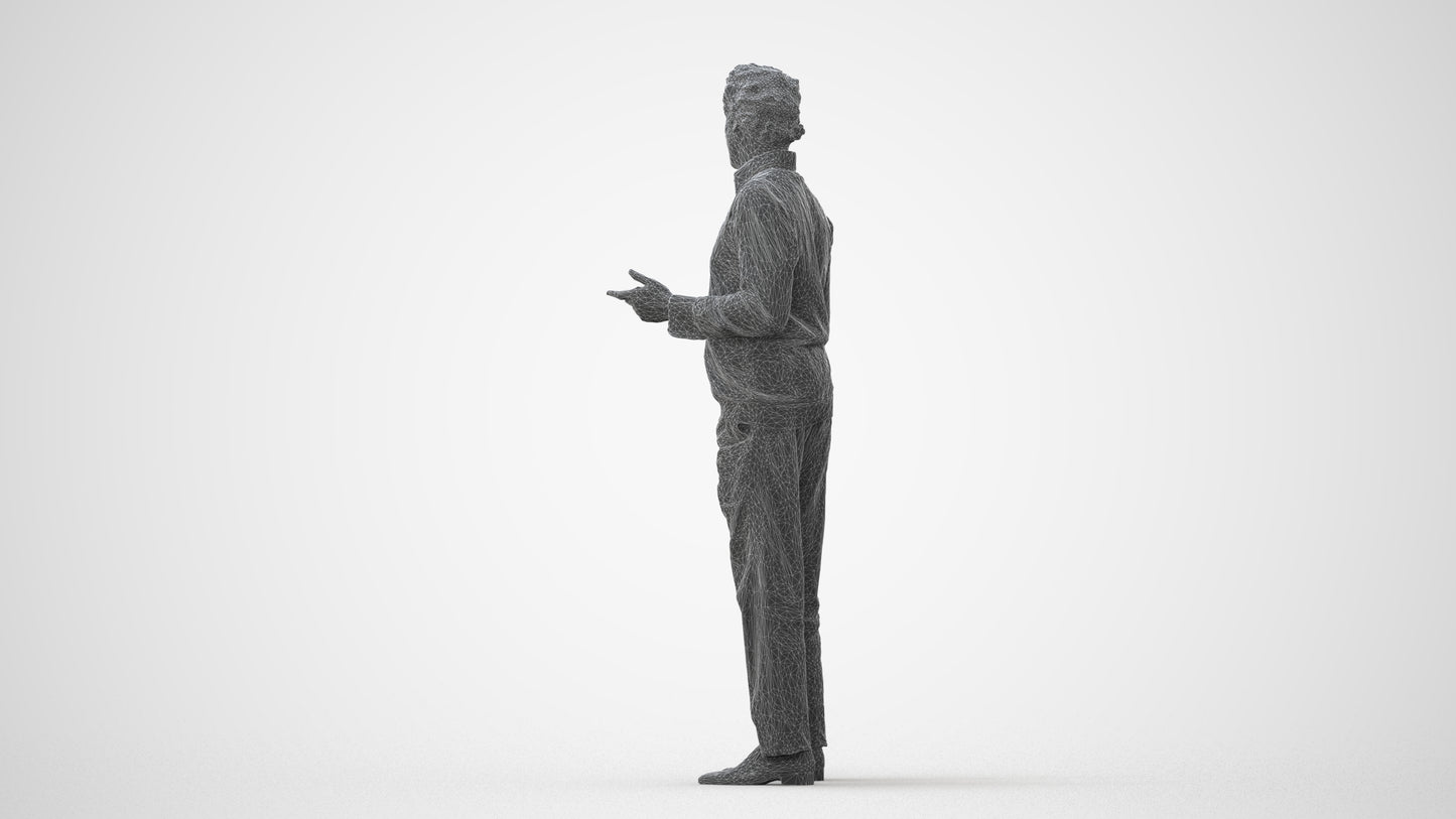 realistic 3D human man business standing, archviz people FBX OBJ for Blender, square thumbnail