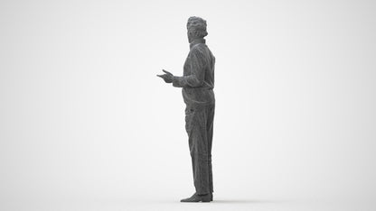 realistic 3D human man business standing, archviz people FBX OBJ for Blender, square thumbnail