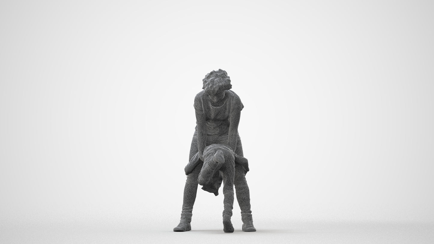 photogrammetry 3D girl kids, realistic human model archviz FBX, square thumbnail